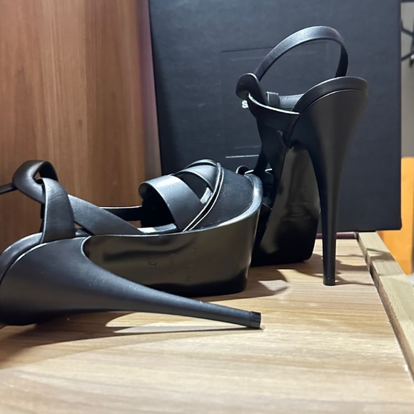 TRIBUTE PLATFORM SANDALS IN SMOOTH LEATHER - Picture 3 of 5